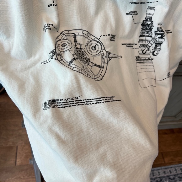 SpaceX men’s official starship schematics hoodie size XL - Picture 7 of 10